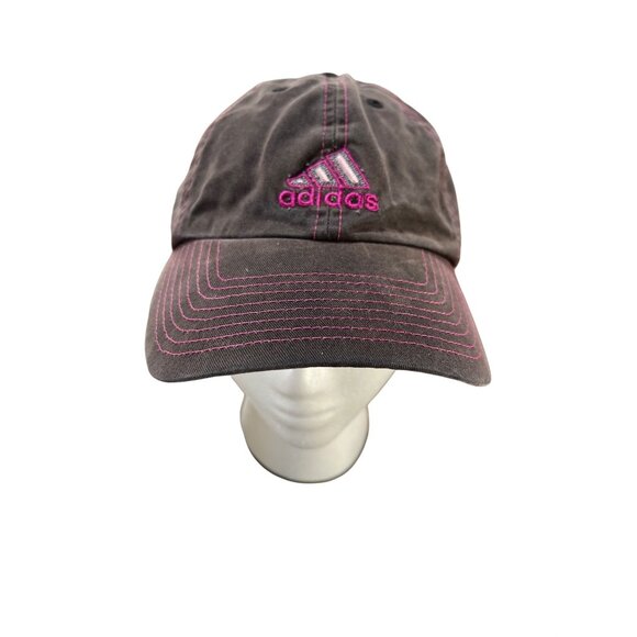 Adidas Womens Adjustable Distressed Baseball Cap With Pink Stitching & Embroider - Picture 2 of 8